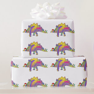Niedliche farbige Dinosaurier Weihnachten Geschenkpapier