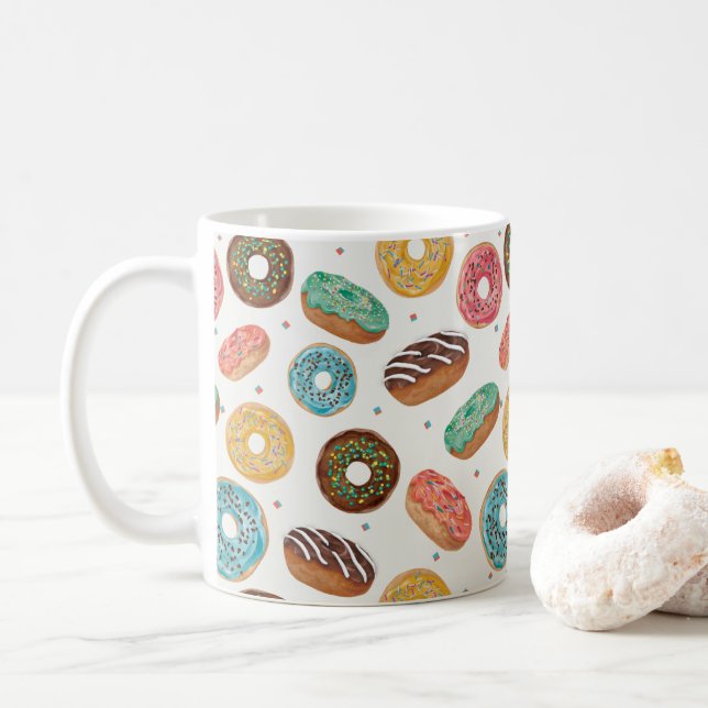 Niedliche farbige Donut Print-Tasse Kaffeetasse (Mit Donut)