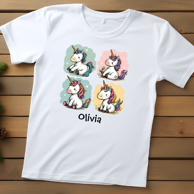 Niedliche Farbige Einhorn Doodles Kleinkind T - Sh T-shirt (Von Creator hochgeladen)