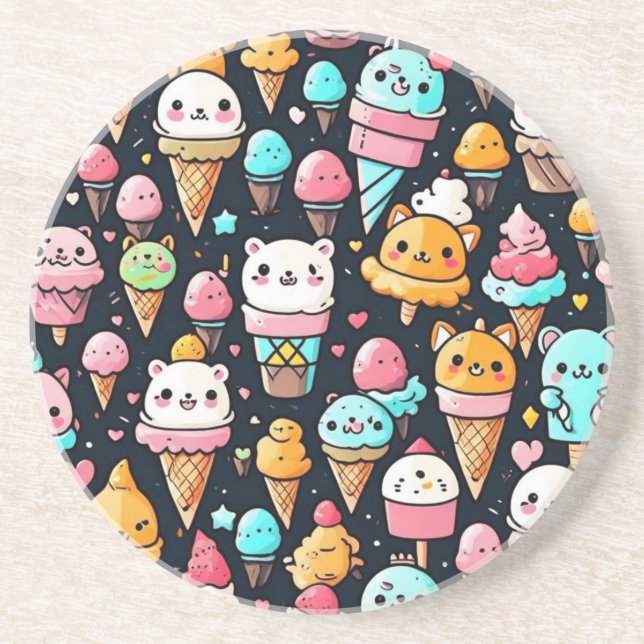 Niedliche, farbige Eistöcken Getränkeuntersetzer (Vorne)