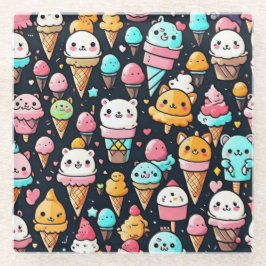 Niedliche, farbige Eistöcken Glasuntersetzer