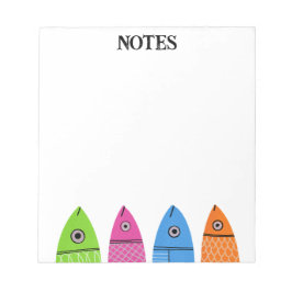 Niedliche Farbige Fische Notepad Notizblock