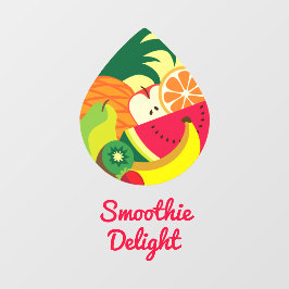 Niedliche Farbige Fruchtsaft Smoothie Logo Custom  Fensteraufkleber