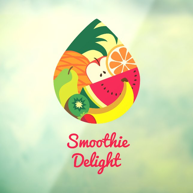 Niedliche Farbige Fruchtsaft Smoothie Logo Custom  Fensteraufkleber (Blatt 3)