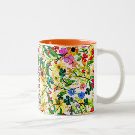 Niedliche, farbige Frühlingsblumen Blume Zweifarbige Tasse