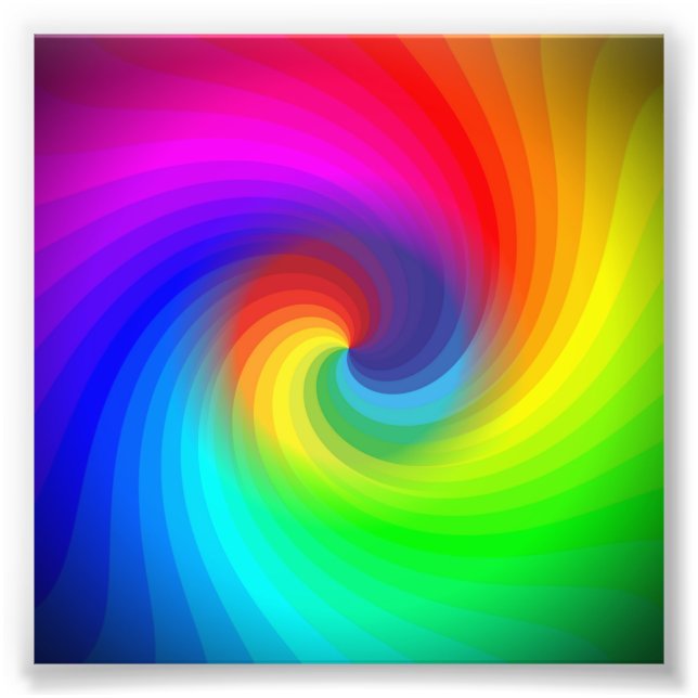 Niedliche Farbige Gefärbte Krawatte Regenbogen Swi Fotodruck (Vorne)