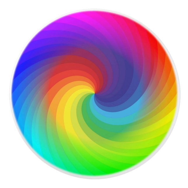 Niedliche Farbige Gefärbte Krawatte Regenbogen Swi Keramikknauf (Vorderseite)