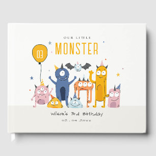 Niedliche Farbige Gelbe Party Monster Kindergeburt Gästebuch
