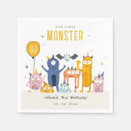 Niedliche Farbige Gelbe Party Monster Kindergeburt Serviette