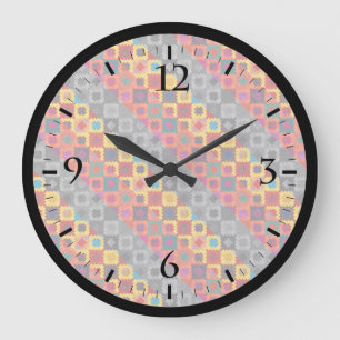 Niedliche, farbige geometrische große wanduhr