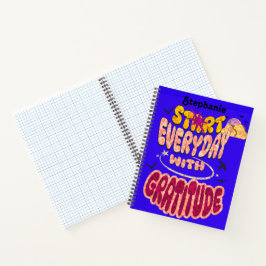 Niedliche Farbige Groovy Retro Stil Dankbarkeit Sc Notizbuch