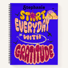 Niedliche Farbige Groovy Retro Stil Dankbarkeit Sc Notizbuch