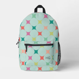 Niedliche farbige hellblaue Monogramm-Initialen Bedruckter Rucksack