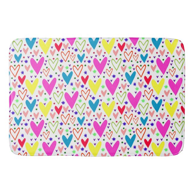 Niedliche farbige Herzen Muster Case-Mate iPhone G Badematte (Vorderseite)