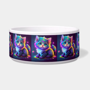 Niedliche Farbige Katze Digitales Kunstwerk-79827 Napf