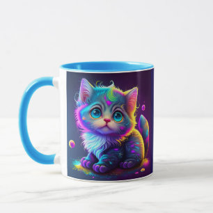 Niedliche Farbige Katze Digitales Kunstwerk-79827 Tasse