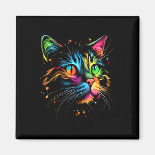 Niedliche farbige Katze für weibliche Mädchen Männ Magnet