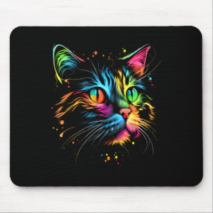 Niedliche farbige Katze für weibliche Mädchen Männ Mousepad