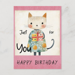Niedliche farbige Katze Gerne zum Geburtstag Postkarte