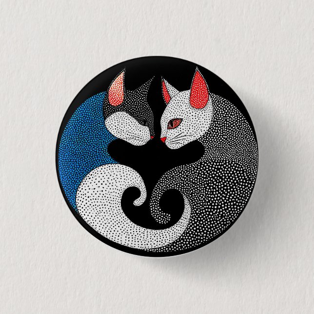 Niedliche farbige Katzen Button (Vorderseite)