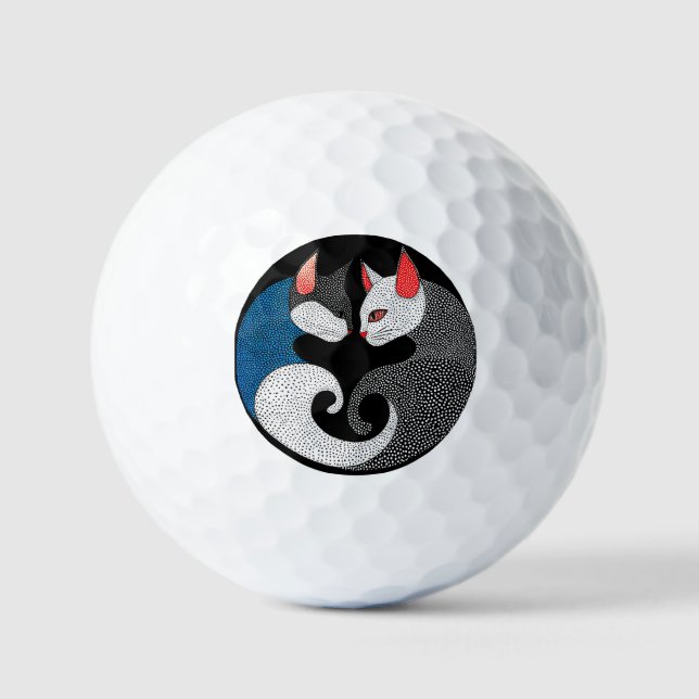 Niedliche farbige Katzen Golfball (Vorderseite)