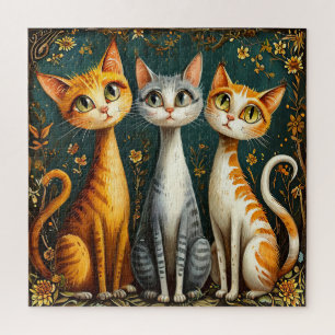 Niedliche farbige Katzen Puzzle