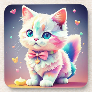 Niedliche Farbige Kitten-84301 Getränkeuntersetzer