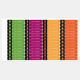 Niedliche farbige Monster Name der Kinder Etiketten