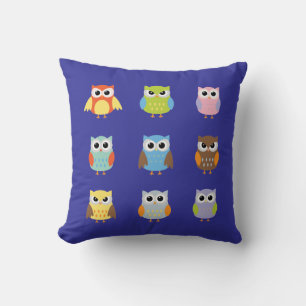Niedliche farbige Owls Kids Kissen Kissen Kissen