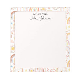 Niedliche farbige Regenbogen und Daisy-Blume Abstr Notizblock