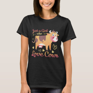 Niedliche, farbige, rosa Herzkühe T-Shirt