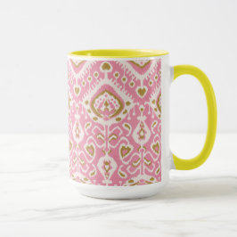 Niedliche farbige Rosa- und Goldkatzenmuster Tasse