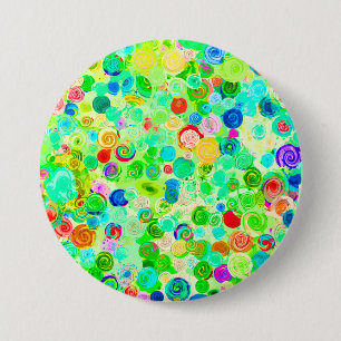 Niedliche farbige Spiralkosmosemuster Button