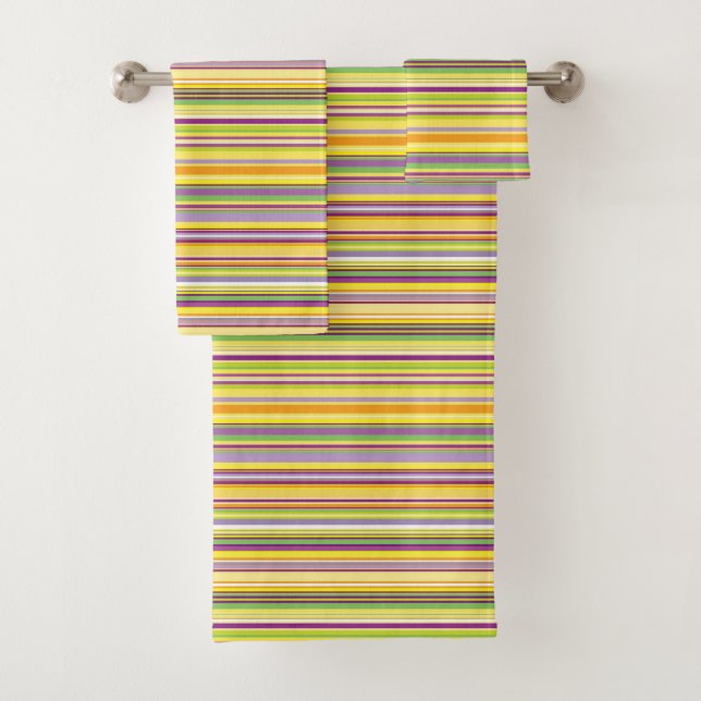 Niedliche farbige Streifen Design All-Over-Print-T Badhandtuch Set (Insitu)