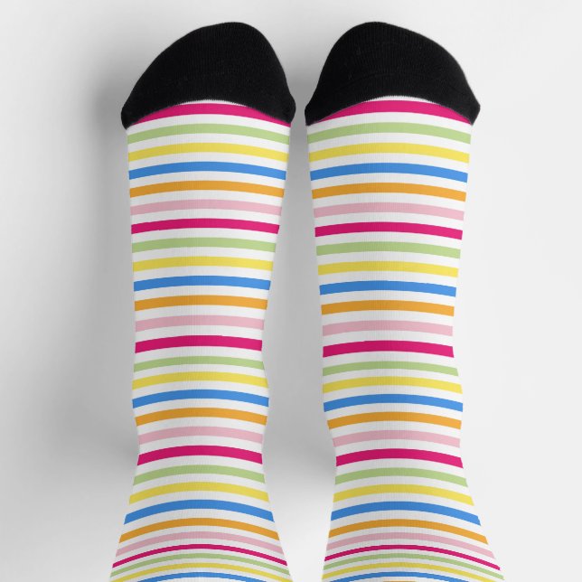 Niedliche, farbige Streifen Socken (Oben)
