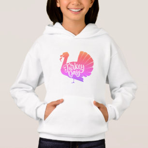 Niedliche farbige Türkei Form mit Texttypografie Hoodie