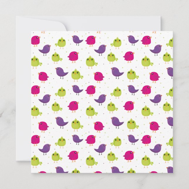 Niedliche, farbige Vögel (Vorderseite)