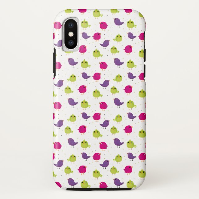 Niedliche, farbige Vögel Case-Mate iPhone Hülle (Rückseite)