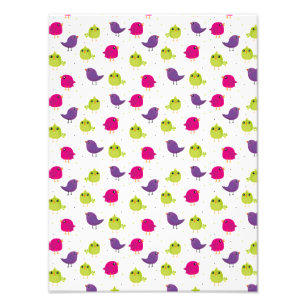 Niedliche, farbige Vögel Fotodruck