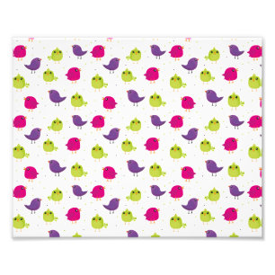 Niedliche, farbige Vögel Fotodruck