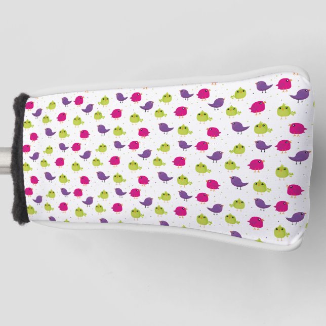 Niedliche, farbige Vögel Golf Headcover (Vorderseite)