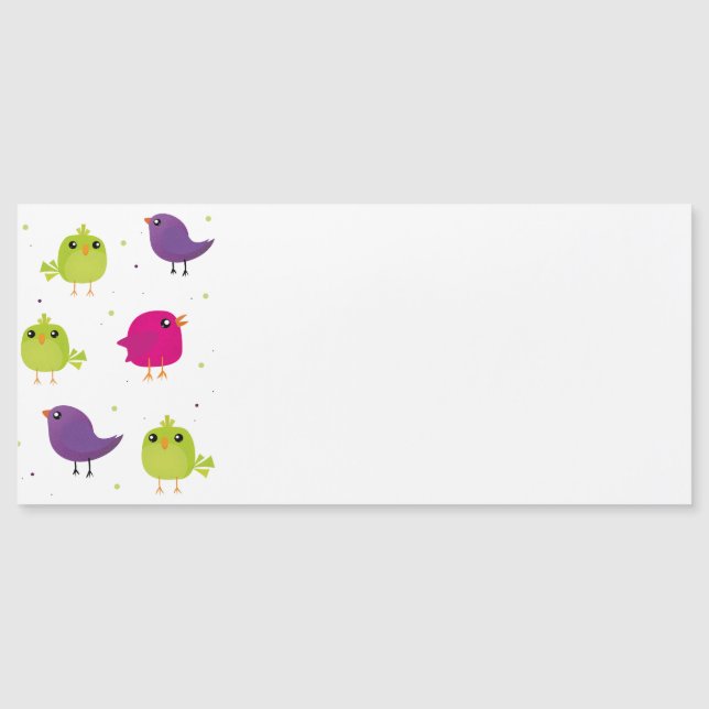 Niedliche, farbige Vögel Magnetkarte (Vorderseite)