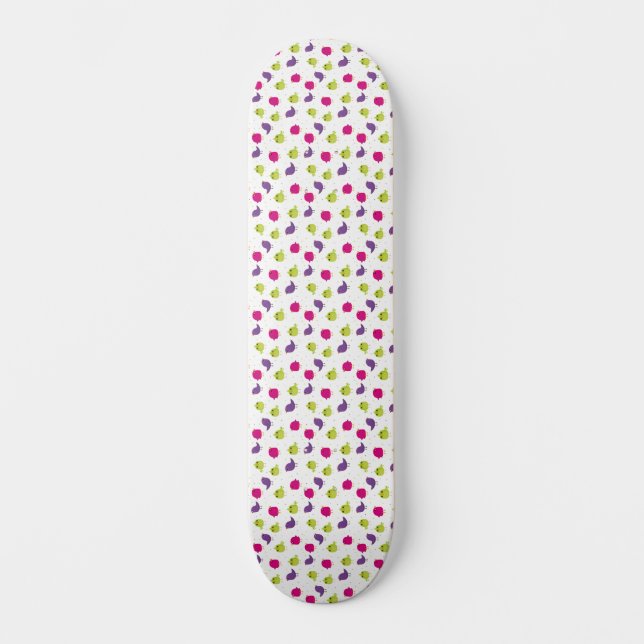 Niedliche, farbige Vögel Skateboard (Vorderseite)