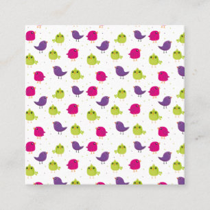 Niedliche, farbige Vögel Telefonnummerkarte