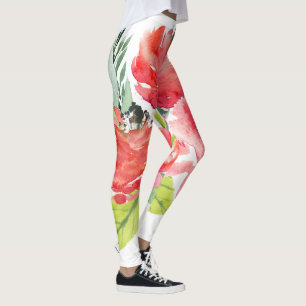 Niedliche Farbige Wasserfarben Blume Leggings