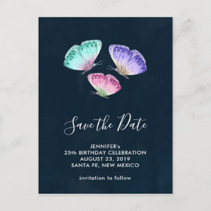 Niedliche, farbige Wasserfarben Save the Date Postkarte