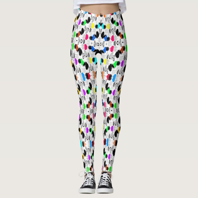 Niedliche, farbige Wolkenmuster Leggings (Vorderseite)
