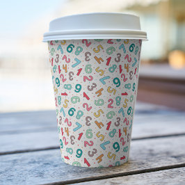 Niedliche farbige Zahlen Muster Kindergeburtstag Pappbecher