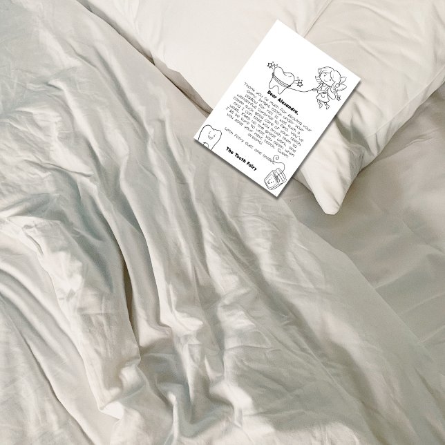 Niedliche, farbige Zeltmühle, die den Zelt zusamme Dankeskarte (Cute Colorable Tooth Fairy Pooling The Tooth Thank You Card)