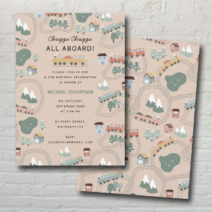 Niedliche farbige Züge auf dem Kindergeburtstag Zu Einladung